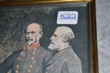 Color lithograph of a fanciful meeting between Confederate Generals