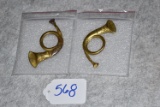 Two (2) infantry cap horns