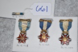 3 Army of the Potomac Society Badges & 1 Ribbon Bar Gilt