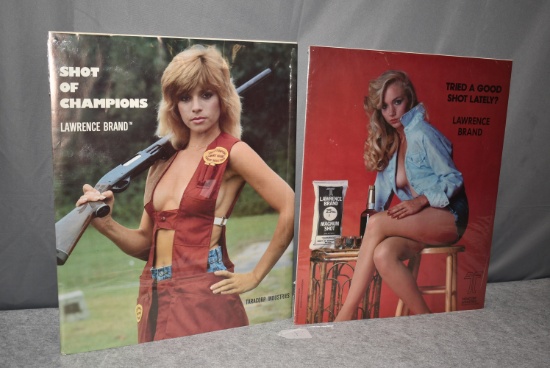 Lot of 2 Promotional Posters for Lawrence Brand Magnum Shot, Taracorp Industries – Both Displaying W