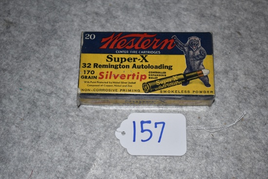 Western – Super-X 32 Remington Autoloading Cal. 250 Grain 20ct. Box of Ammo – w/Grizzly Bear – Full