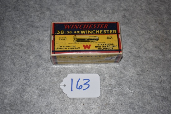 Winchester – .38 (.38-40) Winchester Cal. 180 Gr. Soft Point 20ct. Box of Ammo – Full & Correct – K3