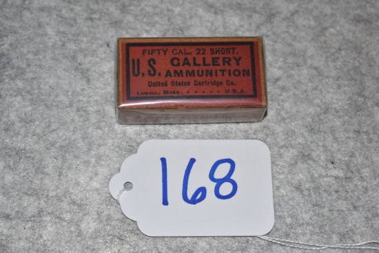 U.S. Gallery Ammunition – 22 Short Rim Fire Cal. Target Cartridges 50ct. Box of Ammo – Mfg. by Unite