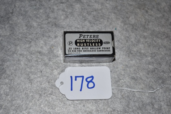 Peters – High Velocity/Rustless No. 2284 – 22 Long Rifle Cal. Hollow Point 50ct. Box of Ammo – Full