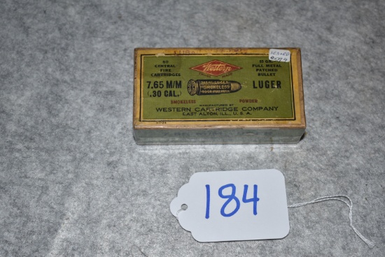 Western Cartridge Company – 7.65 M/M Luger Cal. (.30 Cal) And Parabellum Automatic Arms Central Fire