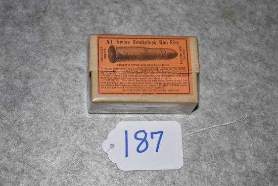 Winchester Repeating Arms Company – .41 Swiss Smokeless Rim Fire Cal. 310 GR. Bullets Smokeless Powd