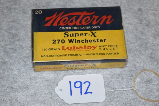 Western – Super-X – 270 Winchester Cal. 150 Grain Lubaloy Soft Point Bullet 20ct. Box of Ammo – Full