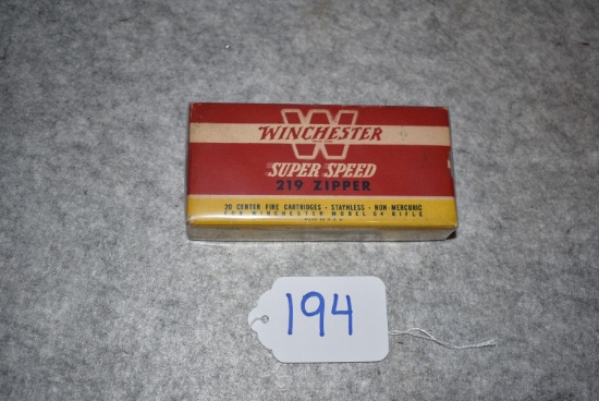 Winchester – 219 Zipper Cal. 56 Gr. Hollow Point Bullets for the Winchester Model 64 Rifle 20ct. Box