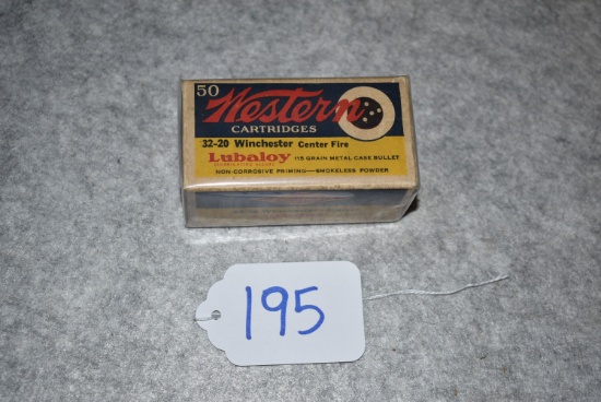 Western – 32-20 Winchester Cal. 115 Grain Metal Case Bullet 50ct. Box of Ammo – Full & Correct – K13