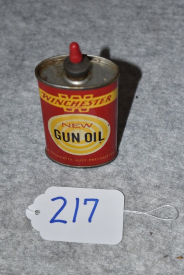 Winchester – 3 Fl. Oz. Can of “New Gun Oil” – Red/Yellow & Black Color – Empty
