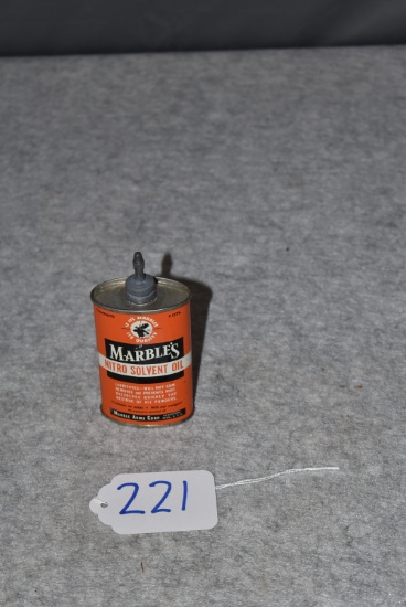 Marble’s – 3 Fl. Oz. Nitro Solvent Oil Can – Orang/Black & White Color – Appears Full