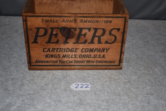Peters 14 ¼” Long x 9 1/8” Wide x 8 ¾” Tall Wooden Shot Shell Box for 12ga. Referee #A74 Semi-Smokel