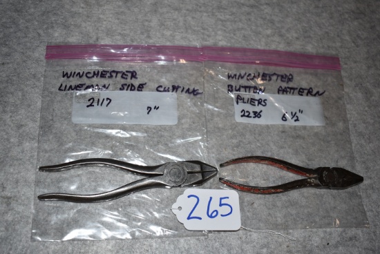 Pair of Winchester Pliers – 1st is No. 2236 6 ½” Butt Pattern Pliers – 2nd is No. 2117 7” Lineman Si