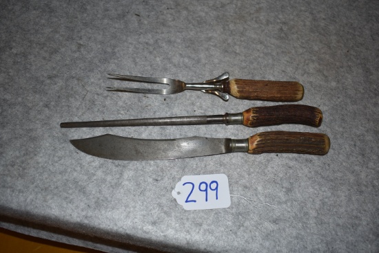 Winchester – 3pc. Carving Set w/Bone Handles – Includes Carving Knife, Meat Fork & Steel