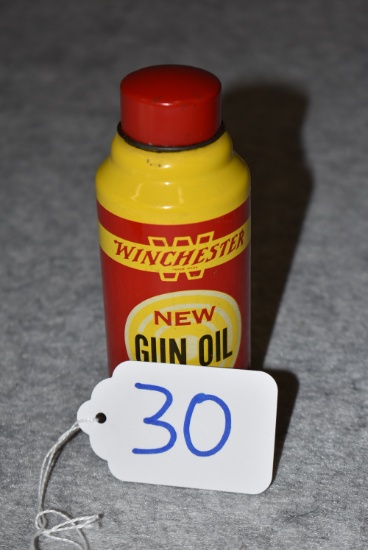 Winchester – “New Gun Oil” Olin Industries, Inc. – Red & Yellow 5.5 Ounce Spray Container – Good Con