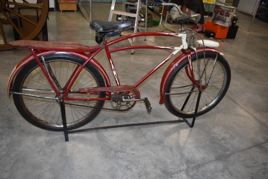 Winchester – Boys Bicycle – Red Paint w/White Accents – w/LHR Golden Dragon Baloon Tires – Front “W”