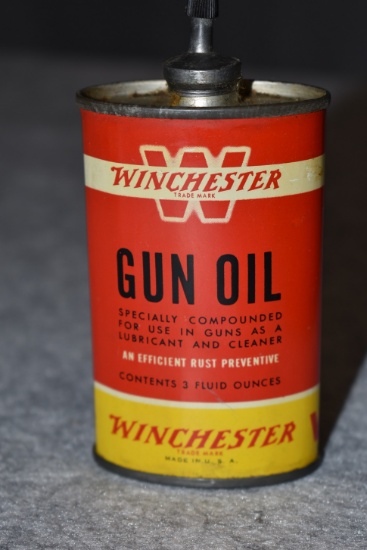 Winchester Repeating Arms Co. – White, Red & Yellow 3 Ounce Oil Can – Good Condition