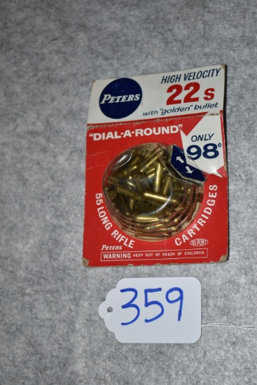 Peters – “Dial-A-Round” – 22 Cartridge Dispenser w/“Golden” Bullets