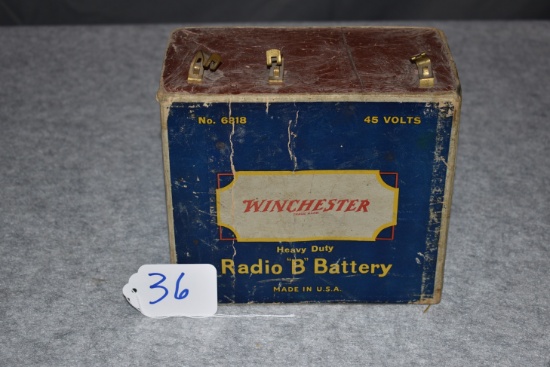 Winchester – No. 6818 45 Volt “B” Battery Radio – Heavy Duty w/22½ Volt Tap – Dated 9-1928 – Label V