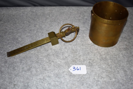 Winchester – Brass Bushel Scale – Beam Stamped “HOWE” & Rear of Beam Stamped “W1515” – “WINCHESTER”