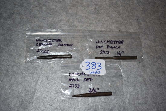 Grouping of 3 Winchester Tools – 1st is No. 2735 Center Punch – 2nd is No. 2773 Nail Set – 3rd is No