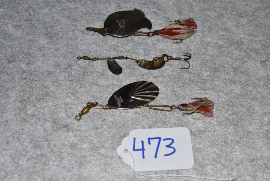 Grouping of 4 Winchester Spinner Lures – 1st is No. 9813 Colorado Spinner (Copper) – 2nd is No. 9536