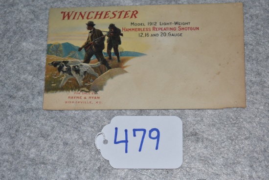 Winchester – Promotional Envelope – Features Model 1912 Light-Weight Hammerless Repeating Shotgun 12