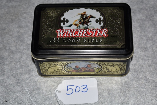 Winchester – 1993 Gift Tin Featuring Winchester Rider – Containing 500 Rounds of 22 Long Range Ammo