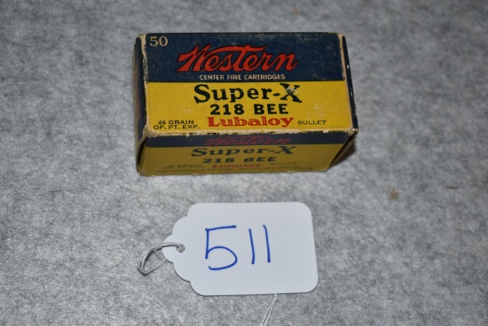 Western – Super-X – 218 Bee Cal. 46 Grain Lubaloy Bullet 50ct Box of Ammo – Full Box