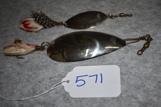 Pair of Winchester Fishing Spoons – 1st is No. 9591 Lake Tahoe Spoon w/Feathers – 2nd is No. 9475 Do