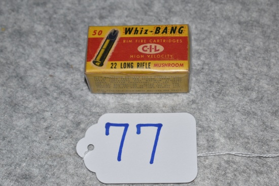 Canadian Industries Limited – Whiz-BANG – 22 Long Rifle Mushroom Full Box of 50ct Rim Fire Cartridge