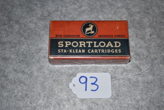 SPORTLOAD – STA-KLEAN Cartridges – Mfg. for Sears, Roebuck and Co. – 25-35 Win. Cal. 117 Gr. Exp. –