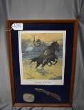 “The Hostiles” by Dan Smith Framed Print #922/1500 – Framing Also Includes Folding Lock Blade Knife