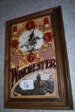 Winchester – Battery Wall Clock Featuring Winchester Rider & Mountain Man Scene – 19” High, 13” Wide