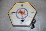 Winchester-Western – “Sporting Arms & Ammunition” 16” Hexagon Shaped Wall Clock – Mfg. By Essex Co.