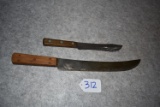 Pair of Winchester Butcher Knives – 1st is No. 1104 – 11 ½” Overall Length – 2nd is Large Butcher Kn