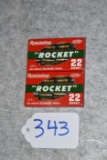 Two Boxes of Remington – “Rocket” 22 Short Cal. Ammo – Each Pocket Pack Contains 28 Rounds