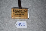 Winchester – 4 ¼” x 3” Glass Paperweight – Shows “Winchester” “Repeating Arms Co.” “New Haven, Conn.