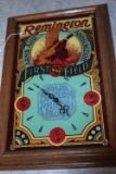 Remington Arms & Ammunition – “First in the Field” 13”x19” Battery Wall Clock – Features Pheasant –