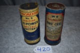 Pair of Winchester Batteries – W 6 & No. 6 – Both 6” Tall x 2 ¾” Wide & Have Nice Labels