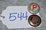 Pair of Peters Pin Backs – Both are 7/8” in Diameter – 1st is “Steel Where Steel Belongs” – 2nd is “