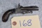 Early Antique – Pinfire Double Barrel Pistol w/Folding Dagger
