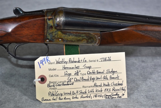 Westley Richards & Co. – Mod. Hammerless Trap – 12ga. 2 ¾” Double Barrel Shotgun