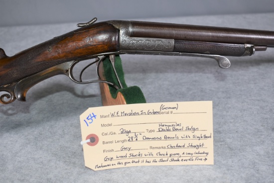 W.F. Morstein in Gubens (German) – 20ga. Hammerless Double Barrel Shotgun