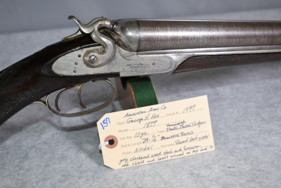 American Arms Co./George H. Fox – Mod. 1877 – 10ga. Hammered Double Barrel Shotgun