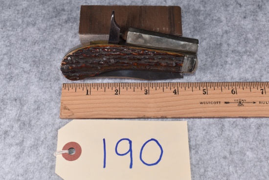 James Rodgers Sheffield/Artis Brighton Signed – 2 Blade Combination Knife/Percussion Pistol
