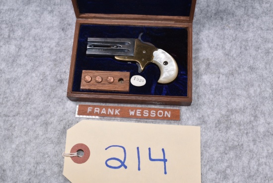 Exceptional Frank Wesson Custom Miniature Small Frame Over Under 22 Short Cal. Range Rim Fire Pistol