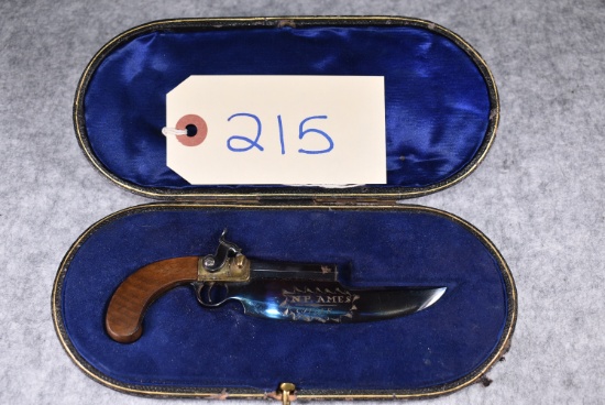 N.P. Ames Cutler Marked Blade & G. Elgin Patent Marked Brass Receiver – Fully Operational Miniature