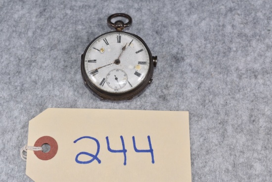 Rare Unknown Mfg. – Pocket Watch Pistol – Serial #17 – 2mm Cal. Range – w/German Silver Watch Case