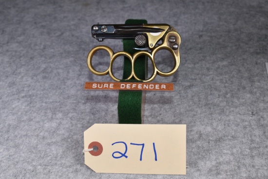 The Sure “Defender” (•11•11•) – Antique Single Shot Under Hammer Percussion Pistol w/Integral Foldin